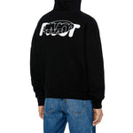 Off-White FW20 Embroidery Hooded Pullover Men Black OMBB034E20FLE0031001