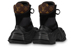 (WMNS) LOUIS VUITTON Archlight 2.0 Platform Ankle Sneakers 'Black with Brown Monogram' 1ABI0Z
