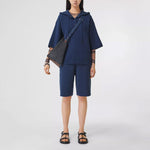 (WMNS) Burberry Cashmere Short Sleeve Hoodie Blue 80391611