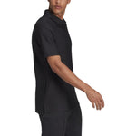 Men's adidas Solid Color Logo Embroidered Short Sleeve Black Polo Shirt GS4865