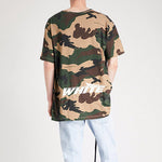 Off-White Alphabet Embroidered Short Sleeve Unisex Camouflage OMAA038E181850219901
