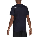 Men's adidas Solid Color Logo Round Neck Short Sleeve Ink Blue T-Shirt HB7465