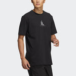 Men's adidas Camping Graphic Short Sleeve Tee Pattern Round Neck Black T-Shirt HI3037