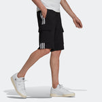 adidas originals Solid Color Stripe Cargo Pocket Sports Shorts Black HB9542