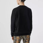 (WMNS) Burberry Pattern Round Neck Long Sleeves Pullover Hoodie Black 80243461