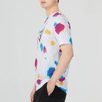 Men's Nike Tie Dye Geometry Pattern Casual Round Neck Short Sleeve White T-Shirt DQ1068-100