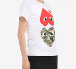 (WMNS) COMME des GARCONS PLAY Camouflage Upside Down Logo Tee 'White' AZ-T247-051-1