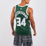 Nike NBA Basketball Jersey SW Fan Edition 19-20 Season Milwaukee Bucks Alphabet 34 Green CW3672-329