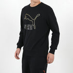 PUMA Classics Printed Pullover Fleece Men Black/Gold 599296-56