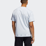 adidas originals Linear Repeat Logo Sports Round Neck Short Sleeve Blue GN7127