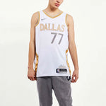 Men's Nike NBA Basketball Sports SW Fan Edition 20-21 Season Doncic Mavericks . No. 77 White Jersey CN1723-101