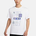 Nike Just Do It Basketball Sports Printing Short Sleeve White DD0810-100