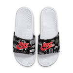 Nike Benassi JDI Print White Black Slippers 'White Black' 631261-107