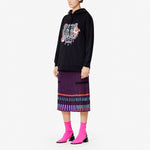 (WMNS) KENZO Tiger Embroidered Pure Cotton Casual Long Sleeves Hoodie Black F962SW7594XO-99