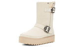 (WMNS) UGG Classic Rebel Biker Short Boot 'Bone' 1106913-BONE