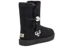 (WMNS) UGG Bailey Button UGG Charm Metallic Alphabet Version Fleece Lined Black 1114970-BLK