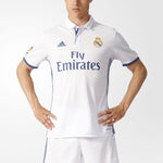 adidas real Madrid 16-17 Season Fan Edition Home Alphabet Logo Stripe Sports Soccer/Football Short Sleeve Jersey White S94992