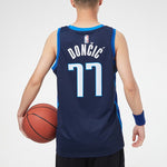 Nike NBA Retro Basketball Jersey/Vest SW Fan Edition Version Dallas Mavericks Doncic No. 77 Navy Blue CW6806-419