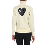 (WMNS) COMME des GARCONS PLAY Big Black Heart Track Jacket 'White' AZ-T255-051-3