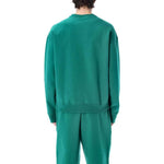 Men's Nike Embroidered Logo Solid Color Round Neck Long Sleeves Green CV0554-340