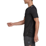 Men's adidas Mesh Panel Armpit Round Neck Pullover Short Sleeve Black T-Shirt HE5441