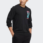 Men's adidas neo U Radio W Swt Casual Sports Round Neck Pullover Black HG9046