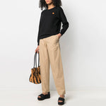 (WMNS) KENZO SS21 Embroidery Round-neck Swea Black FB52SW8204ML-99