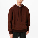 Men's LOUIS VUITTON FW21 Solid Color Drawstring Hooded Long Sleeves Pullover Brown 1A96ZV