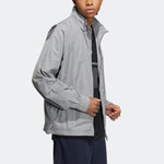 Men's adidas Woven Jacket Alphabet Printing Sports Zipper Stand Collar Gray HZ7058