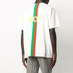 Men's Gucci Fake/Not Alphabet Printing Large Short Sleeve White T-Shirt 616036-XJCXX-9095
