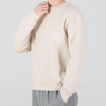 Men's Air Jordan As J Flt Hrtg Flc Crew Embroidered Logo Sports Knit Pullover Round Neck Beige DO2308-104