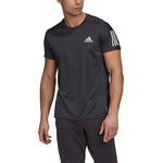 Men's adidas Solid Color Breathable Round Neck Pullover Short Sleeve Black T-Shirt H58591