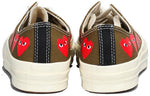 Converse x COMME des GARCONS PLAY Chuck 70 Low Multi Heart 'Khaki' 162976C