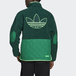 adidas originals Big Trfl Sherpa Outdoor Sport Casual Stitching Stand-collar Jacket Men's Green H09362