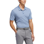 Men's adidas SS22 Solid Color Logo Printing Short Sleeve Blue Polo Shirt HF6218