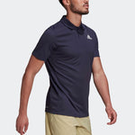 adidas Logo Printing Solid Color Short Sleeve Polo Shirt Navy Blue HC2717