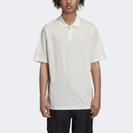 Men's Y-3 Solid Color Logo Polo Shirt White FN3356