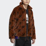 adidas originals Logo Stand Collar Sports Jacket International Size Brown HI4657
