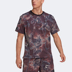 adidas Paint Splash Effect Printing Sports Short Sleeve Khaki Brown T-Shirt HL1944