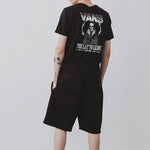 Vans Back Printing Short Sleeve Couple Style Black VN0A4P5ABLK