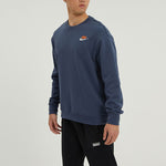 Men's Nike Logo Embroidered Round Neck Sports Pullover Blue DR7834-437