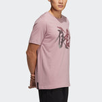 Men's adidas WJ T GFX Martial Arts Series Word Printing Round Neck Short Sleeve Purple Pink T-Shirt HE5161