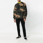 Men's Off-White Loose Green Camouflage OMHA056E18A350019900