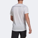 adidas Solid Color Logo Micro Mark Sports Training Breathable Round Neck Short Sleeve White H58587