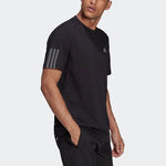 adidas Logo Printing Solid Color Stripe Casual Short Sleeve Black HD4323