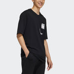 adidas neo M Bqfd Tee 3 Splicing Pocket Loose Sports Short Sleeve Black H62005
