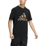 adidas Solid Color Logo Athleisure Casual Sports Short Sleeve Unisex Black HS4396