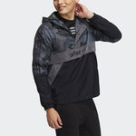 adidas neo M Ard Wb Camouflage Splicing Half Zipper hooded logo Jacket Gray HG9053