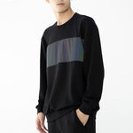 Men's adidas neo Sw Irrd Swt Splicing Sports Round Neck Pullover Black HB7380