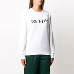 (WMNS) KENZO FW20 Embroidered Logo Round Neck Long Sleeves Sports White Hoodie FA62SW8204MO-01